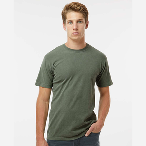 Men's <b>Olive</b> <b>Green</b> Short Sleeve Crew Neck <b>T</b>-<b>Shirt</b> 100% Cotton Regular Fit Casual Jersey Solid Color Blank Design - Product Image 1