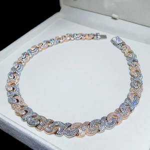 VVS Moissanite <b>Infinity</b> Cuban Link <b>Bracelet</b> 925 Sterling Silver Iced Out Baguette Hip Hop Chain - Product Image 4