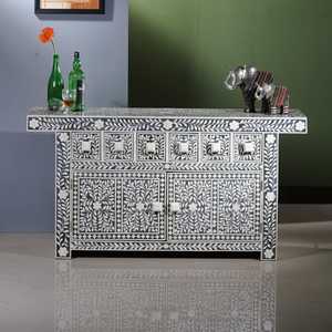 Consola con Incrustaciones de Hueso Hecha a Mano, Diseño Opulento, Mueble con Incrustaciones de Hueso para Decoración Funcional del Hogar, de la India, Venta al Por Mayor - Product Image 1