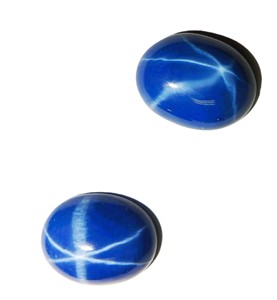 Zafiro Azul Estrella Ovalado de 11x14mm, 8 Quilates, Creado en Laboratorio, Cabujón Pulido con Efecto de Estrella de 6 Puntas para Joyería - Product Image 4