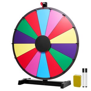 Ruleta de la Fortuna de Mesa de 24 Pulgadas con 14 Ranuras, Rueda Giratoria con Soporte, 6 Marcadores de Borrado en Seco, 2 Piezas - Product Image 1