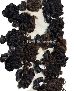 Cabello Remy Rizado Natural de la India sin Procesar del Proveedor, Paquetes de Cabello Humano Natural con Cutícula Alineada de la India - Product Image 2