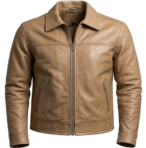 เสื้อแจ็คเก็ตหนังแท้ PU 100% แขนยาว สไตล์ลำลอง สีพื้น ย้อมสีแบบเป็นมิตรต่อสิ่งแวดล้อม ขายดีสำหรับผู้ชาย ระบายอากาศได้ดี บริการ OEM - Product Image 3