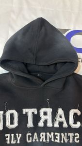 Sudadera con capucha de algodón polar para hombre, estilo streetwear, con apliques, efecto desgastado por el sol, bordado, para invierno, venta al por mayor - Product Image 3