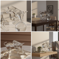 Miniature en verre personnalisable, artisanale, soufflée à la main, thème animaux et oiseaux, figurine décorative pour jardin, Journée de la Terre