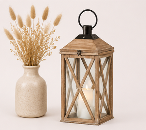 Farol de Madera de Diseño Moderno con Parte Superior de Metal, Portavelas Rústico Antiguo para Decoración del Hogar a Precio Económico - Product Image 6
