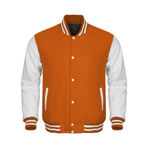 Chaqueta Varsity de Lana para Hombre, Color Sólido Personalizado con Parches y Etiqueta con Logotipo Bordado - Product Image 4