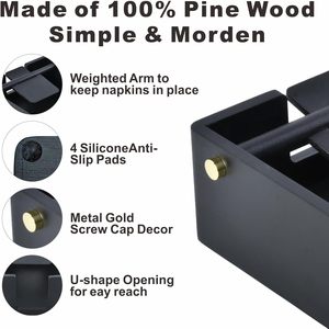 Porta Servilletas de Madera con Logotipo Personalizado, Dispensador de Papel Tisú Plano de Madera Natural con Brazo Pesado para Suministro de Cafeterías y Hoteles, Venta al Por Mayor - Product Image 5