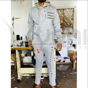 Survêtements en coton lourd personnalisé pour hommes, imprimé vintage vieilli, jogging graphique délavé à l'acide, ensemble 2 pièces pour l'hiver - Product Image 1