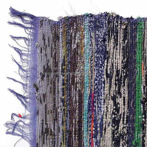 Tapis Chindi en coton Boho écologique Tapis de sol coloré fait à la main Décor de salon abordable - Product Image 1