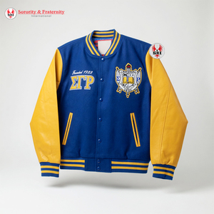 เสื้อแจ็คเก็ตปักลายตัวอักษรกรีก Sigma Gamma Rho Sorority สำหรับผู้หญิงและผู้ชาย  แบบหนา  ทำจากขนสัตว์เป็นมิตรกับสิ่งแวดล้อม |   แฟชั่นใหม่ - Product Image 4