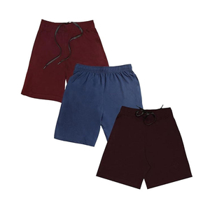 Shorts Bermuda en Coton Rose pour Enfants, Taille Mi-Haute Élastique, Couleur Unie, Tissé Respirant, Style Décontracté - Product Image 4
