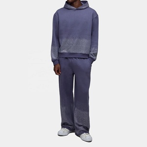 Nouvelle mode, survêtement décontracté à capuche en polyester imprimé réfléchissant, effet délavé à l'acide, pour le sport, la course à pied, le football, unisexe - Product Image 3