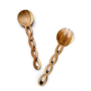 Juego de 2 Servidores de Ensalada de Madera de Acacia, Modernos y de Moda, para Cocina 2024, Accesorios de Cocina - Product Image 1