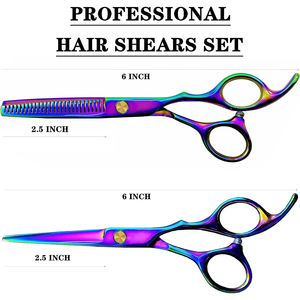 New Hair Cutting <b>Scissors</b> & Thinning <b>Scissors</b> Salon Barber <b>Scissors</b> Kit Stainless for Layering Sharp Blade Tip Salon - Product Image 2