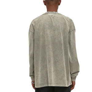 Camiseta de Manga Larga Oversize Vintage con Lavado Ácido de Alta Calidad, 250 GSM, 100% Algodón, con Logotipo Personalizado, Unisex - Product Image 5