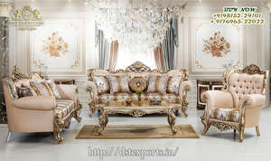 Juego de sofá de salón de 5 plazas tallado a mano de madera de teca de estilo moderno con aspecto elegante tamaño y Color personalizables - Product Image 4