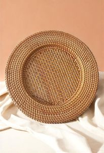 Vietnam Rustic Rattan <b>Plate</b> Handcrafted Round Charger Tray Serving <b>Plate</b> Eco Dining Table Decoration Natural Material 33Cm - Product Image 2