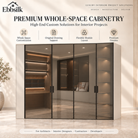 Armoire de chambre à coucher sur mesure avec portes battantes, en contreplaqué écologique, dressing extensible pour hôtels, appartements et projets d'aménagement complet