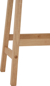 Minimalist Nordic Style Solid Wood Bar <b>Stool</b> Padded Black Faux <b>Leather</b> Seat Natural Oak Finish High <b>Stool</b> for Cafe Kitchen Bar - Product Image 3
