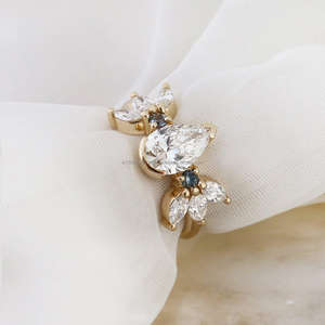 Igi/gia แล็บตัดเพชรวินเทจ14K สีเหลืองแหวนแต่งงาน/งานหมั้นใส่ได้ทั้งชายและหญิงสีขาวทองคุณภาพดีสำหรับงานปาร์ตี้ครบรอบ-คุ้มค่า - Product Image 1