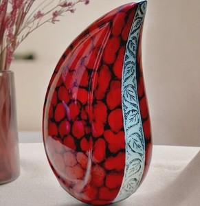 Decorative Funerary Teardrop Cremation Urn Adult Memorial <b>Ashes</b> Wholesale Manufacturer African Style Metal Urns <b>Keepsakes</b> Uzair - Product Image 1