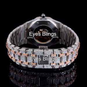 Reloj Mecánico de Lujo con Diamantes Moissanite, Totalmente Adornado, con GPS, Alarma y Pantalla Analógica, Correa de Acero Inoxidable de Alta Calidad - Product Image 3