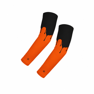 Nouvelles manches de cyclisme unisexe anti-UV à imprimé gouttelettes gris et noir, manches de compression pour adultes BNSB SPORTS personnalisables - Product Image 5