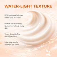 Crème Contour des Yeux Éclatante Vitamine C et Caféine – Atténue Cernes et Poches – Hydratation 24H – Acide Hyaluronique – Marque Blanche