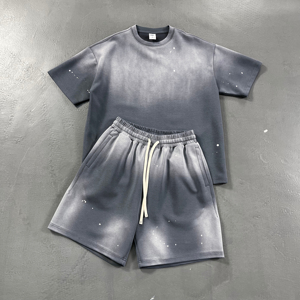 Conjunto de camiseta y pantalones cortos casuales de verano, de algodón transpirable, diseño transpirable, forro polar de poliéster y algodón, alta calidad, hecho en Pakistán. - Product Image 5