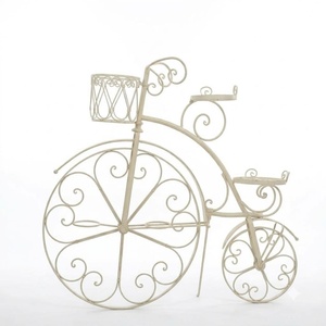 Support de plantes vintage en fer forgé, 1 niveau, revêtement poudré, écologique, support de pot de fleurs circulaire en métal pour jardin extérieur - Product Image 1