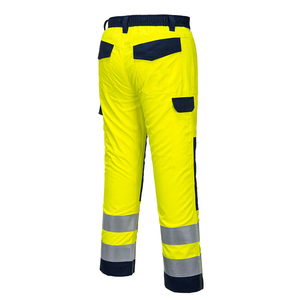Pantalon de travail haute visibilité pour hommes, polyester, réfléchissant, uniforme de sécurité, jaune, bleu marine - Product Image 2