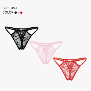SPINE CRAFT Sexy Style Women Low-Rise Thongs Lace Design G-String Belt Red for Black Color Breathable Underwear <b>Panties</b> <b>Ladies</b> - Product Image 4