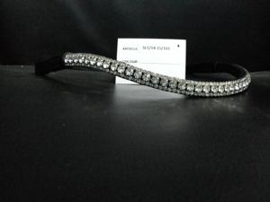 Produit de soins pour chevaux de première qualité le plus vendu Bandeau à sourcils en cuir indien avec cristal blanc bling Accessoires pour chevaux de haute qualité. - Product Image 3