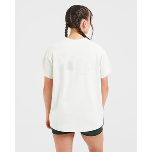 Camiseta de Cuello Redondo para Mujer, Color Blanco Sólido, Corte Holgado, Informal, Tejido de Punto Transpirable, Manga Corta, para Todas las Temporadas - Product Image 4