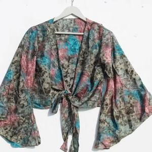 Nouveau Fleetwood mac à manches cloche avec cravate Stevie Nicks Summer Crop Hippie Top pour femme - Product Image 1