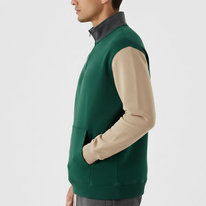 Sweat-shirt à col montant 100 % coton, coupe décontractée, color block, pour homme – Vente chaude OEM/ODM - Product Image 5