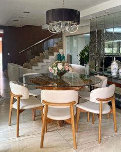 Juego de Mesa de Comedor de Raíz de Teca Natural con Sillas Modernas, Fabricante de Muebles de Indonesia - Product Image 2