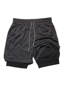 Pantalones cortos de doble capa delgados de verano de alta calidad para hombre, pantalones cortos transpirables personalizados para fitness al aire libre para hombre - Product Image 3