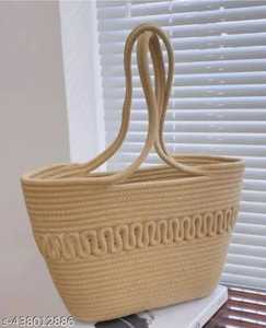 Bolso de playa vintage de ganchillo para mujer, diseño fruncido de dos tonos, parte superior abierta, ligero, para uso diario, listo para enviar - Product Image 4