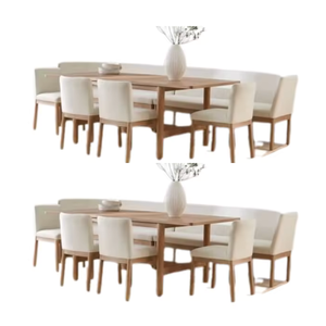 Home Furniture Solid Teak Wood <b>Restaurant</b> <b>Set</b> Dining Table <b>Set</b> For Dining Furniture Modern European Design - Product Image 3
