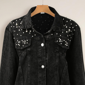 Best Selling Breathable and Comfortable Jeans <b>Jackets</b> / Fashion High Quality Washed Vintage Men's Denim <b>Rhinestone</b> <b>Jacket</b> - Product Image 4