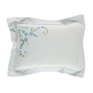 Juego de Fundas de Edredón de Algodón Personalizadas al por Mayor con Bordado de Flores Azules y Puntadas, Fundas de Almohada para el Hogar, Hotel, Boda - Product Image 4