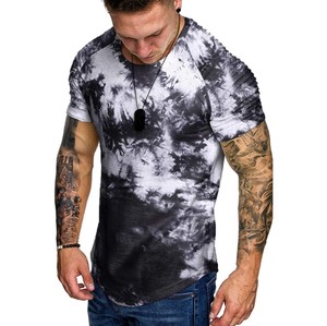 T-shirt à manches courtes pour homme, col rond, coupe classique, tricoté, motif tie-dye violet, design personnalisé 2026, nouveau design - Product Image 6