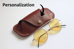 Étui à lunettes en cuir Étui à lunettes Étui à lunettes personnalisé avec crochet de suspension Étui à lunettes LGC-0045 - Product Image 3