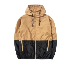 Chaqueta Cortavientos Color Block 100% Poliéster Ligera Resistente al Agua con Capucha para Hombre y Mujer - Product Image 1