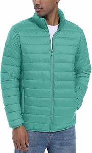 <b>Men's</b> Lightweight Packable Down Coat Waterproof Winter Hooded Jacket with 100% Down Filling Casual Storage <b>Pouch</b> - Product Image 3
