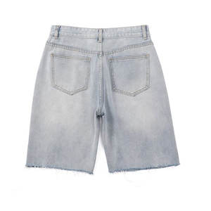 กางเกงยีนส์ขาสั้นผู้ชายสำหรับฤดูร้อน เอวกลาง ปักลาย ยืดได้ ขาดๆ ทรงสลิมตรง ผ้าฝ้าย 100% สไตล์วินเทจ สปอร์ต แฟชั่นสตรีทแวร์ - Product Image 2