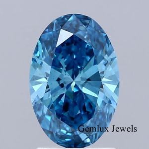 Qualité supérieure Fancy Blue Vivid 5 Ct Oval Cut Lab Grown Loose Diamond IGI Certified Blue Oval Cut VS Clarity Lab Grown Diamond - Product Image 1