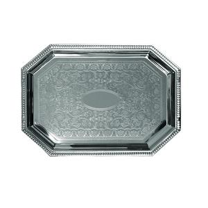 Plateau rectangulaire en métal Cooper, plateau de service décoratif, plateau alimentaire artisanal indien, organisateur de comptoir de salle de bain - Product Image 5